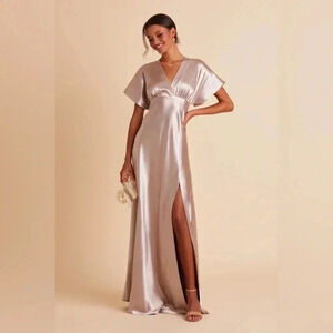 NWT Birdy Grey  Jesse Kimono Satin Dress in Gold